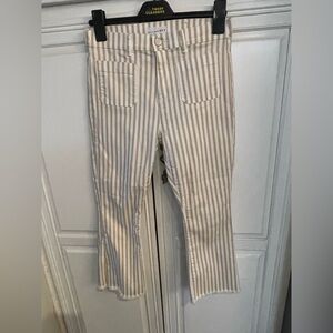 LOFT Beige and White Striped Pants